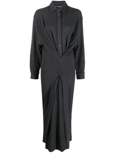 Y/project Hook-eye Midi Shirtdress In Black