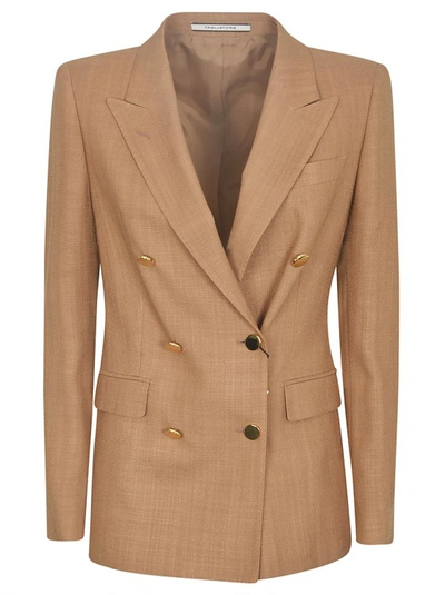 Tagliatore Caramel Brown Double-breasted Blazer In Neutrals