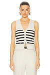 L'academie By Marianna Calanth Striped Vest In Cream & Black