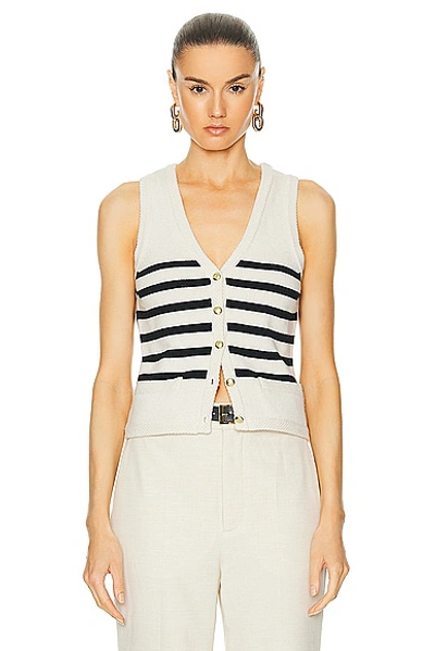 L'academie By Marianna Calanth Striped Vest In Cream & Black