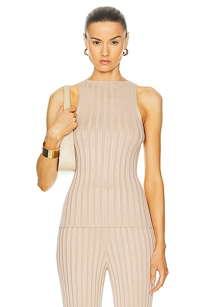 L'academie By Marianna Sereph Rib Tank In Champagne