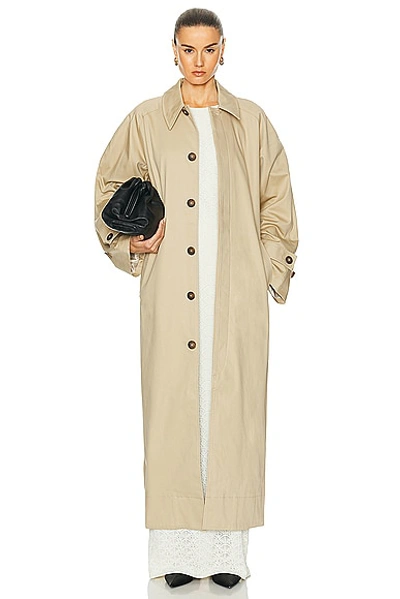 L'academie By Marianna Ayisa Trench Coat In Light Khaki