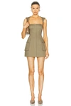 L'academie By Marianna Ashleigh Stretch Cotton Cargo Mini Dress In Olive Green