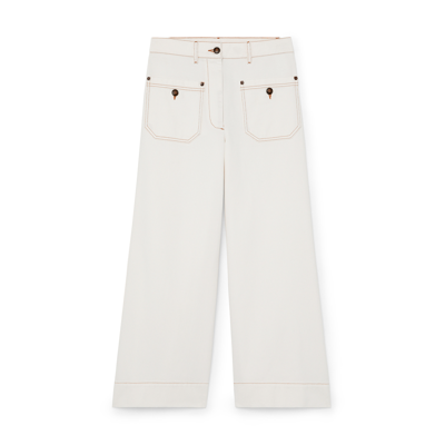 G. Label By Goop Mahmood Patch Pocket Jeans In Ivory