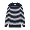 G. LABEL BY GOOP GIA OVERSIZE STRIPED CASHMERE CREWNECK