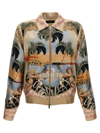 Amiri Graphic-print Silk Bomber Jacket In Multicolor