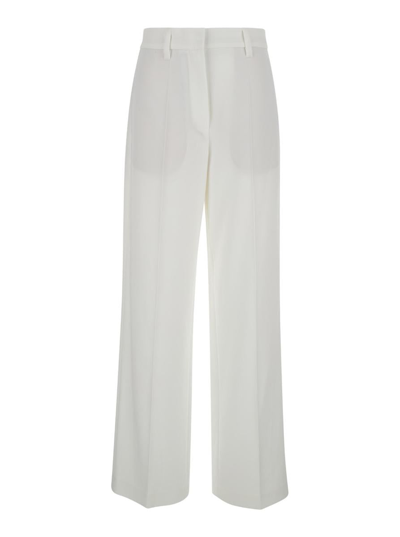 Brunello Cucinelli White Tailored Trousers In Cotton Woman
