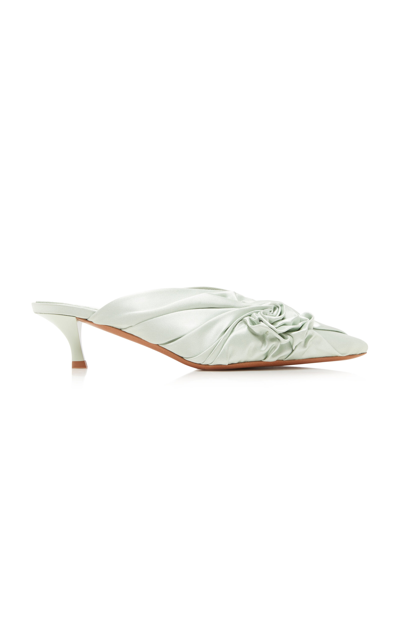 Givenchy Show Twist Satin Mules In Sea Green