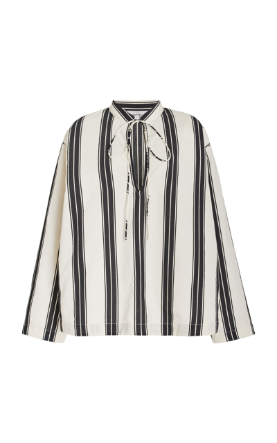 Matteau Organic Cotton-blend Tunic Top In Stripe