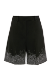 JW ANDERSON CRYSTAL-EMBELLISHED WOOL SHORTS