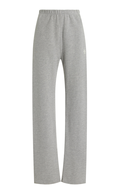 Éterne Cotton-modal Terry Straight-leg Sweatpants In Grey
