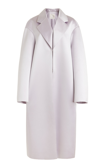 Givenchy Oversized Silk Cocoon Coat In Lilac