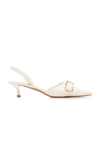 Givenchy Voyou Leather Buckle Slingback Pumps In White