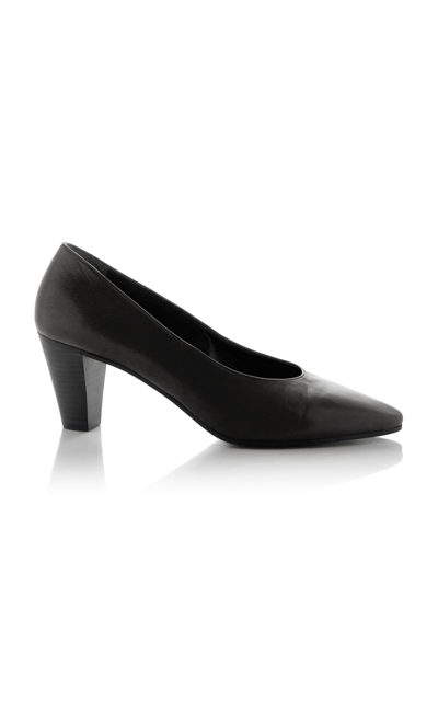 The Row Charlotte Leather Pumps In Black