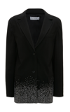 Jw Anderson Crystal Embellished Single-breasted Blazer In Black
