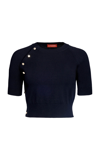 Altuzarra Short-sleeve Knitted Crop Top In Black