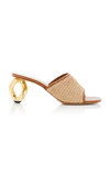 Jw Anderson Raffia Chain-heel Mule Sandals In Tan