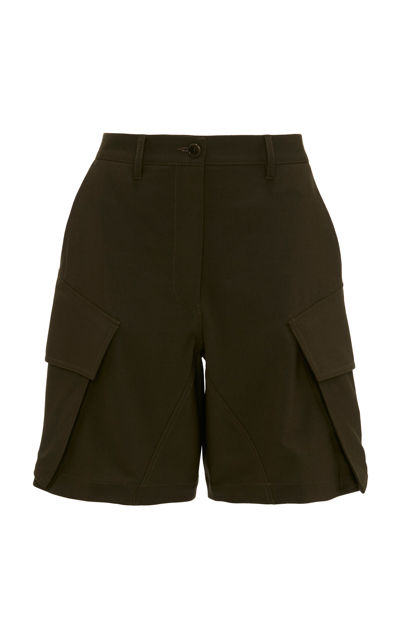 Jw Anderson Tailored Stretch-wool Cargo Shorts In Green