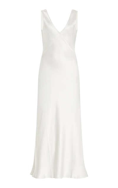 Asceno Bordeaux Slip Dress In White