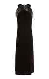 GIVENCHY LACE-DETAILED CREPE MIDI DRESS