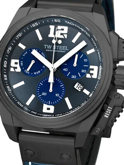 Pre-owned Tw Steel Tw-steel Tw1117 Canteen Mens Chronograph 46mm 10atm