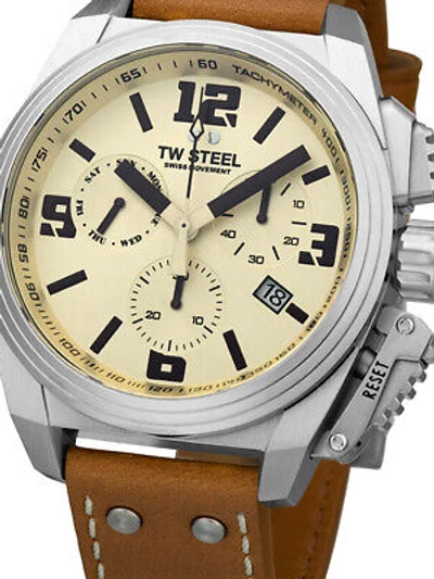 Pre-owned Tw Steel Tw-steel Tw1110 Canteen Mens Chronograph 46mm 10atm