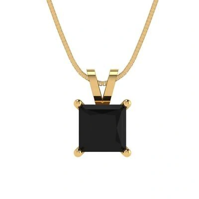 Pre-owned Pucci 1 Princess Natural Onyx Pendant 16 Box Chain Real Solid 14k Yellow Gold