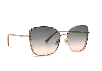 Pre-owned Jimmy Choo Alexis/s Py3 Cold Copper Grey Gradient Authentic Sunglasses In Grey/peach