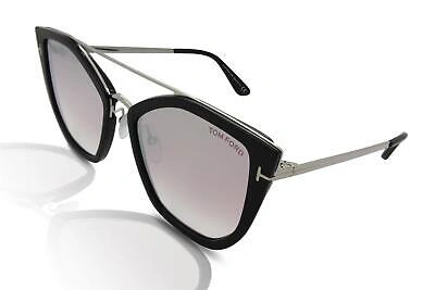 Pre-owned Tom Ford Ft0648 Dahlia-02 Women's Sunglasses 01z Shiny Black In Purple