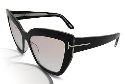 Pre-owned Tom Ford Ft0745 Johannes Men's Sunglasses 01z Jet Black/light Rose Mirror In Purple