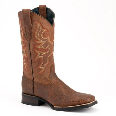 Pre-owned Ferrini Men's Toro Square Toe Brandy Western Boots (1299355)