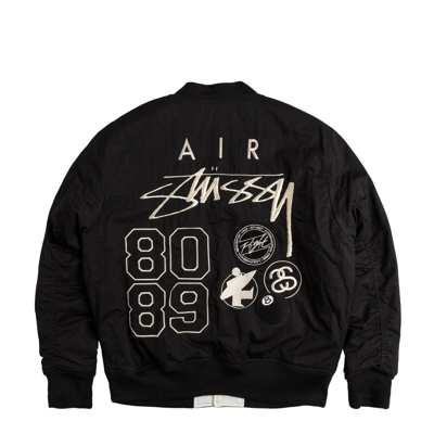 Pre-owned Nike Stussy X  Reversible Varsity Jacket 2colors Black Olive Size Xs-xxl In Fj9153-010(black)