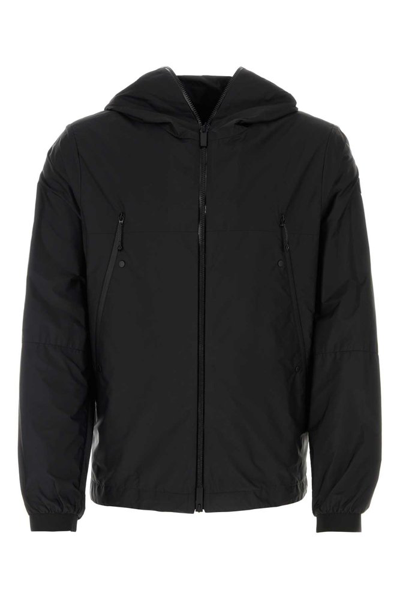 Moncler Hooded Zipped Jacket In Black