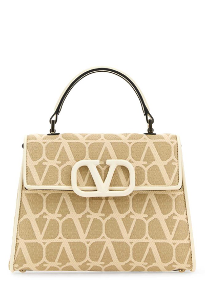 Valentino Garavani Valentino Vlogo Top Handle Bag In Beige