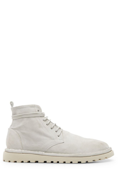 Marsèll Lace-up Leather Ankle Boots In Grey