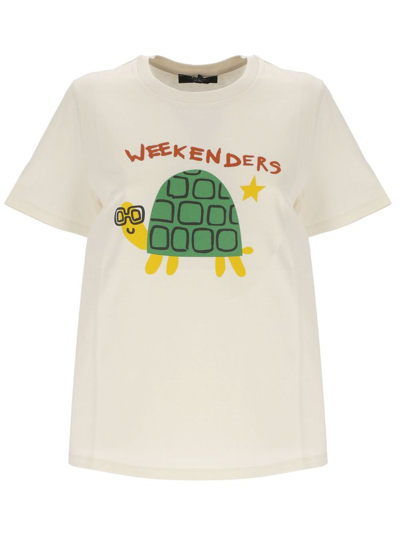 Weekend Max Mara Graphic Printed Crewneck T In White