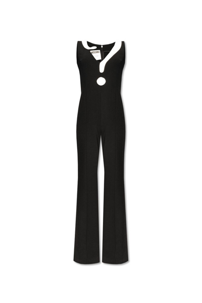Moschino Contrasting-detail Jumpsuit In Black