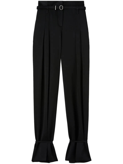 Jil Sander Belted Trousers In Black