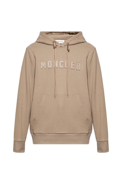 Moncler Hoodie With Logo In Beige
