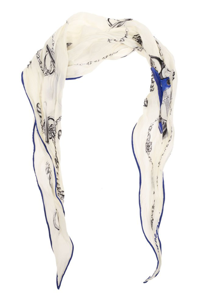 Burberry Knight Hardware Contrasted Trim Scarf In Multi