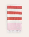 Boden Hammam Towel Firecracker Orange And Pink Women  In Firecracker Orange And Pink