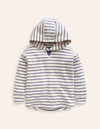 MINI BODEN RELAXED HOODIE OATMEAL MARL/ SOFT STARBAORD GIRLS BODEN