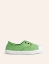 BODEN LACELESS CANVAS PULL-ONS PEA GREEN GIRLS BODEN