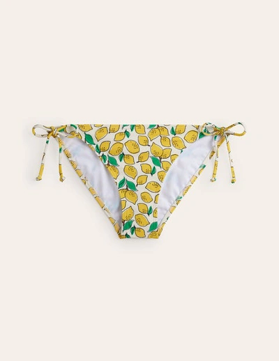 Boden Symi String Bikini Bottoms Ivory, Lemons Women