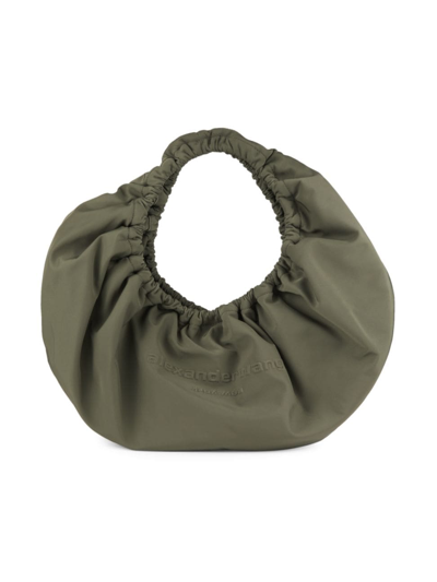Alexander Wang Women's Crescent Medium Nylon Shoulder Bag In Army Green