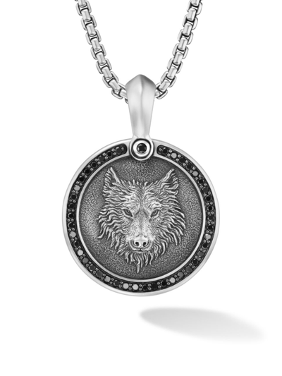 David Yurman Men's Petrvs Wolf Amulet In Sterling Silver In Metallic