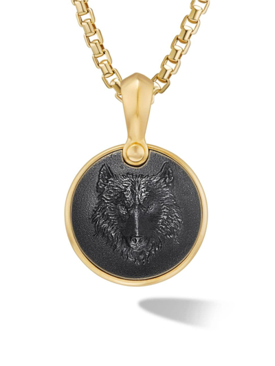 David Yurman Men's Petrvs Wolf Amulet In 18k Yellow Gold