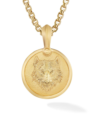 David Yurman Men's Petrvs Wolf Amulet In 18k Yellow Gold