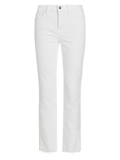 Jen7 Women's Split-hem Ankle Straight-leg Jeans In White