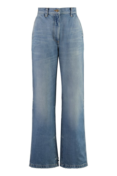 Palm Angels Wide-leg Jeans In Denim